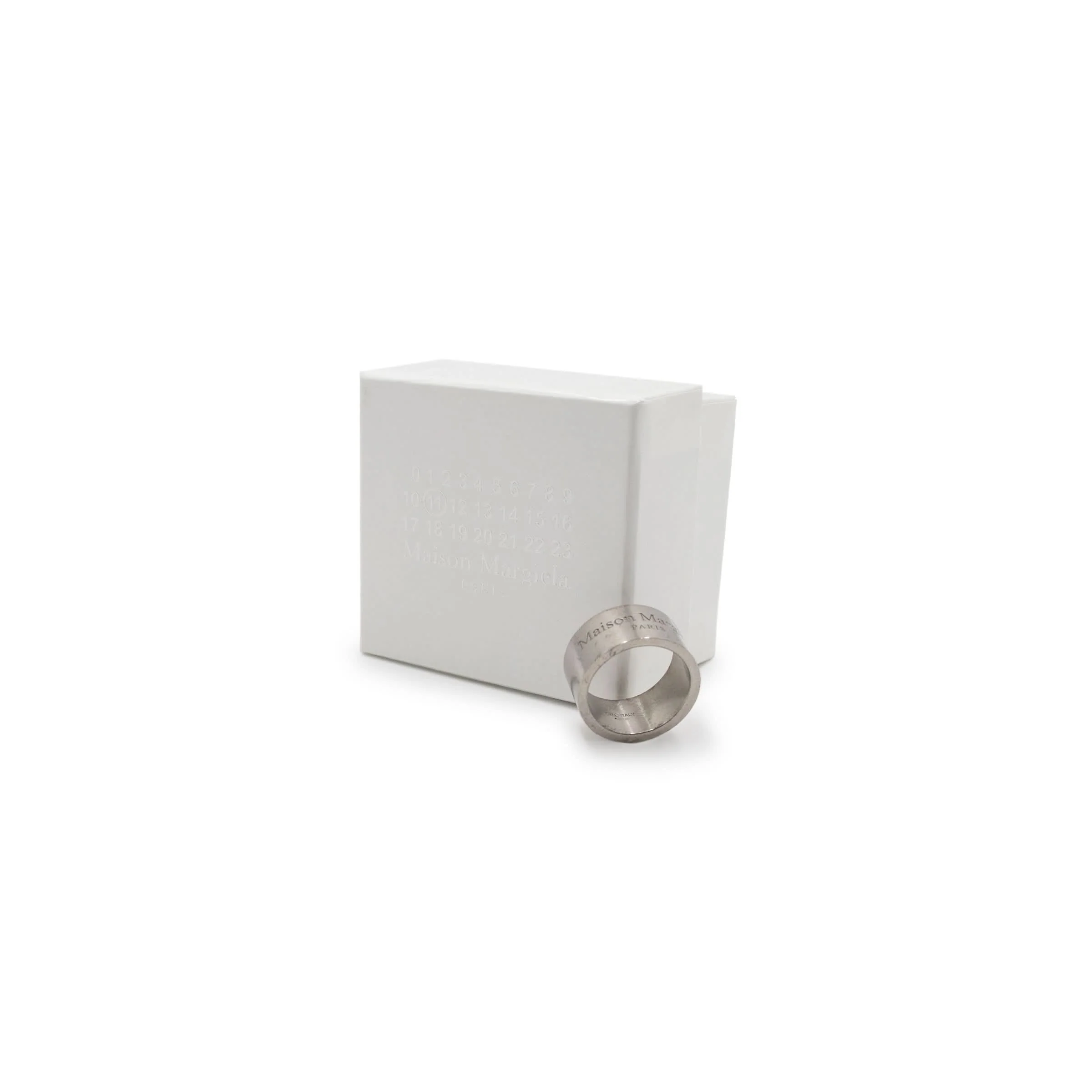 Logo Engraved Band Ring in Silver - Image 3